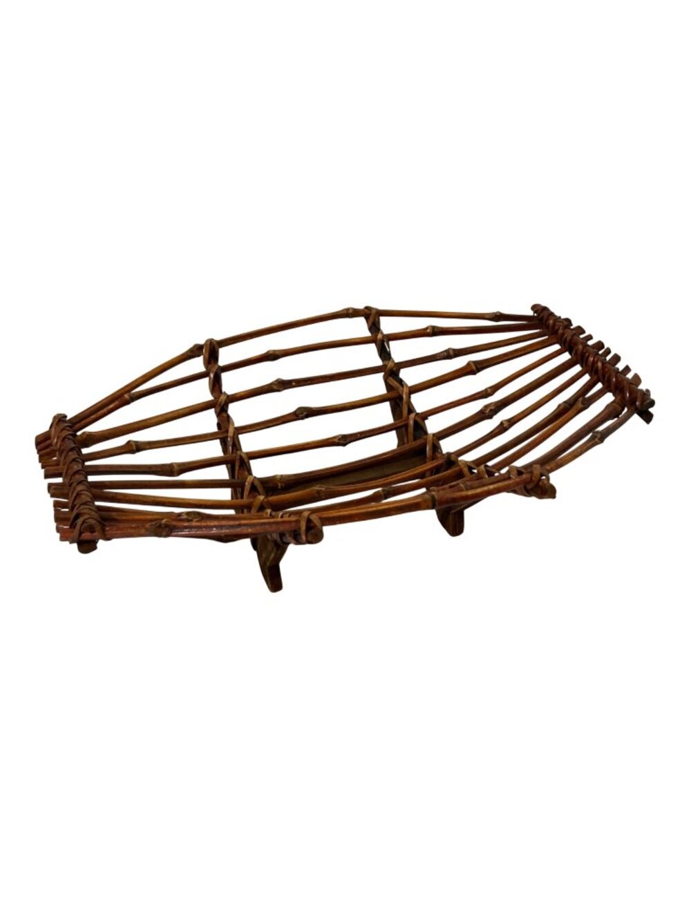 Bamboo Centerpiece Fruit Basket Or Rustic Home Decor